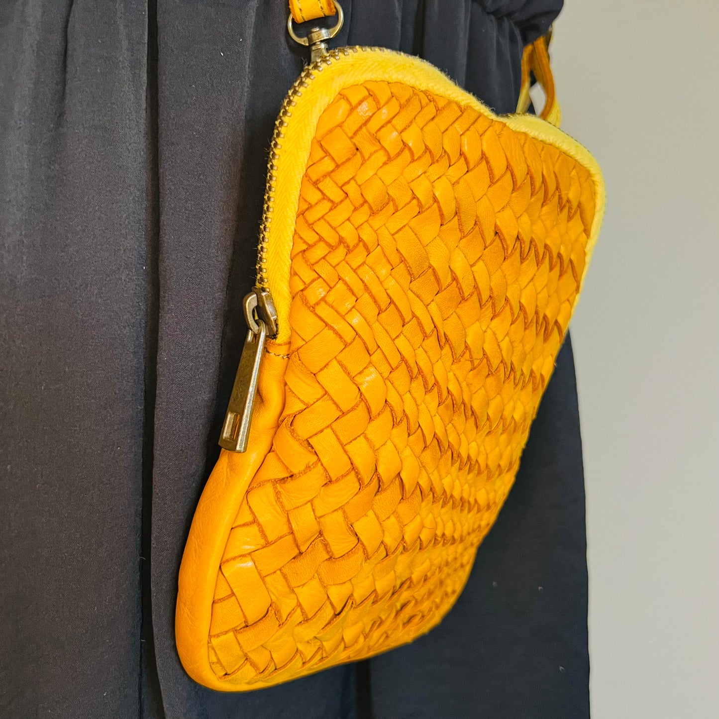 Small bag made of soft, high-quality calf leather - yellow