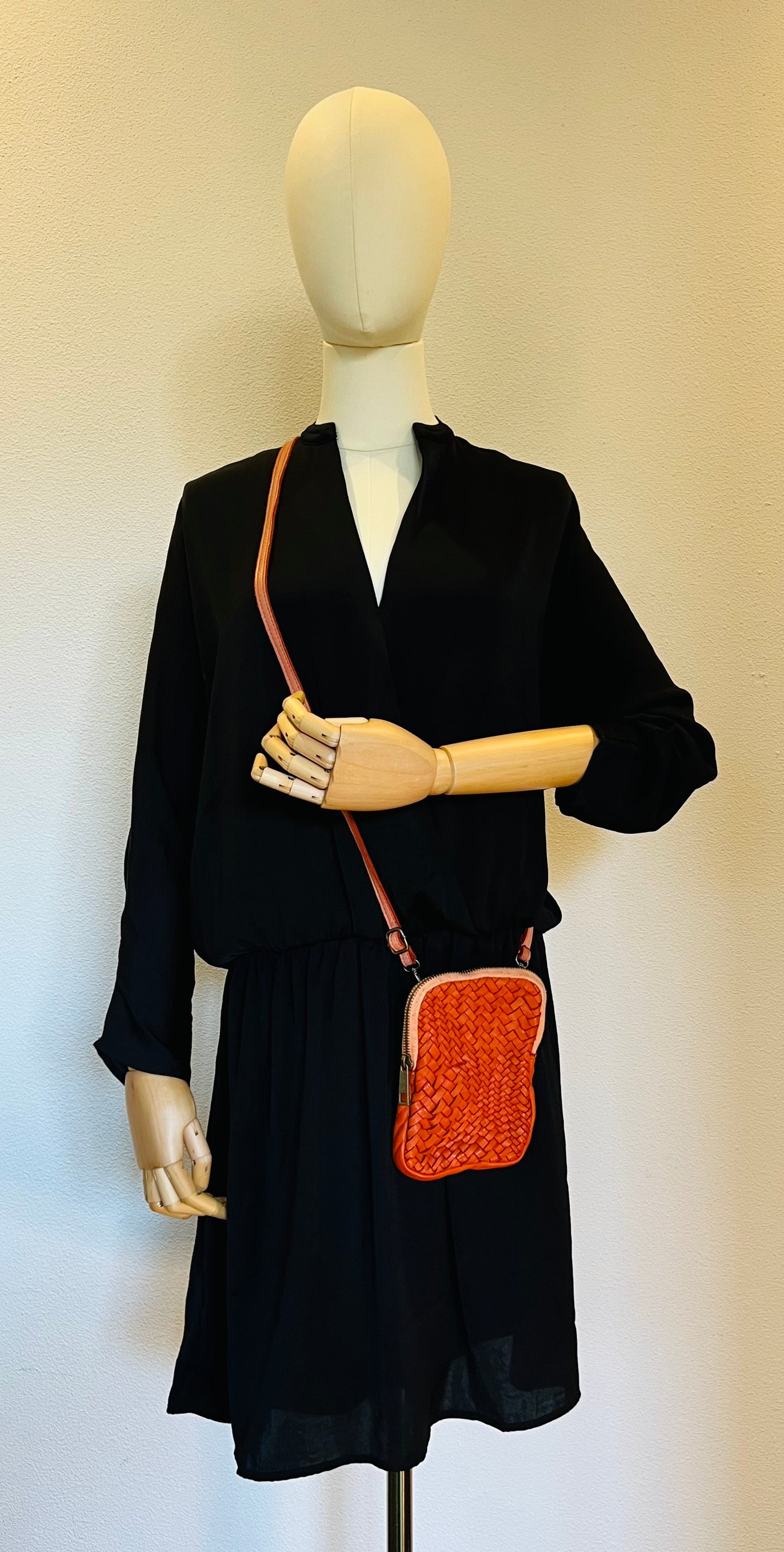 Small bag made of soft, high-quality calf leather - orange