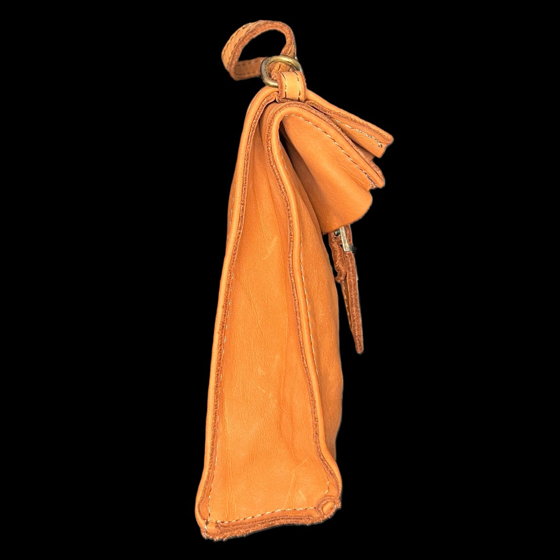 Small bag made of soft, high-quality calf leather - cognac