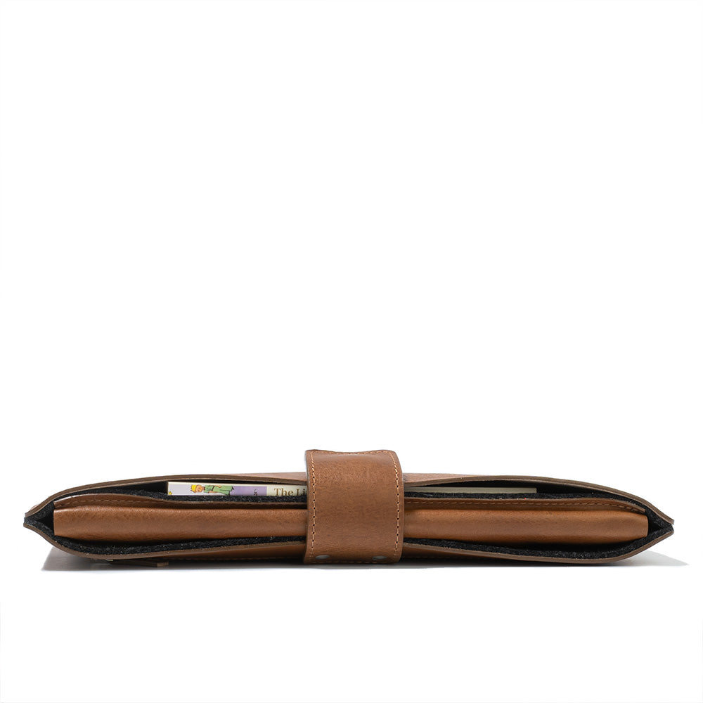 Leather Bag for MacBook with zipper pocket-3