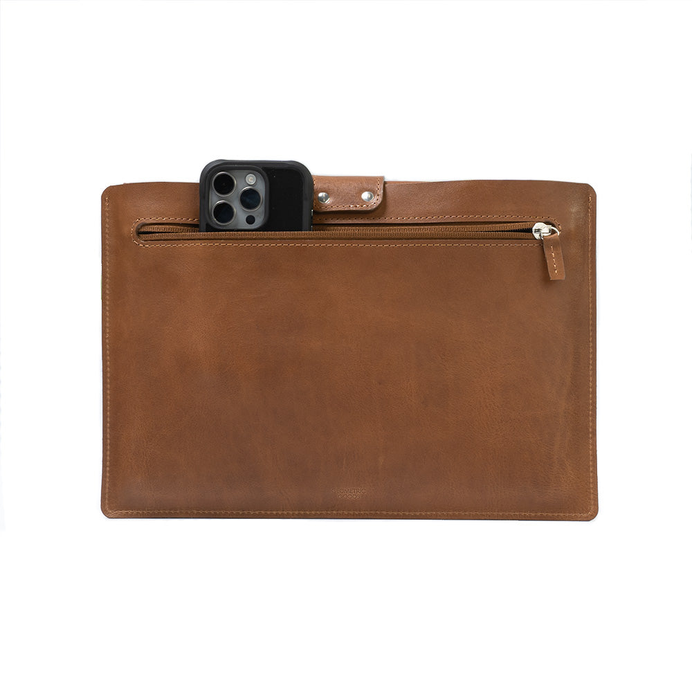 Leather Bag for MacBook with zipper pocket-1