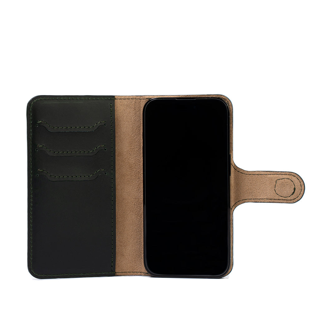 iPhone 14 series Leather MagSafe Folio Case Wallet with Grip-12