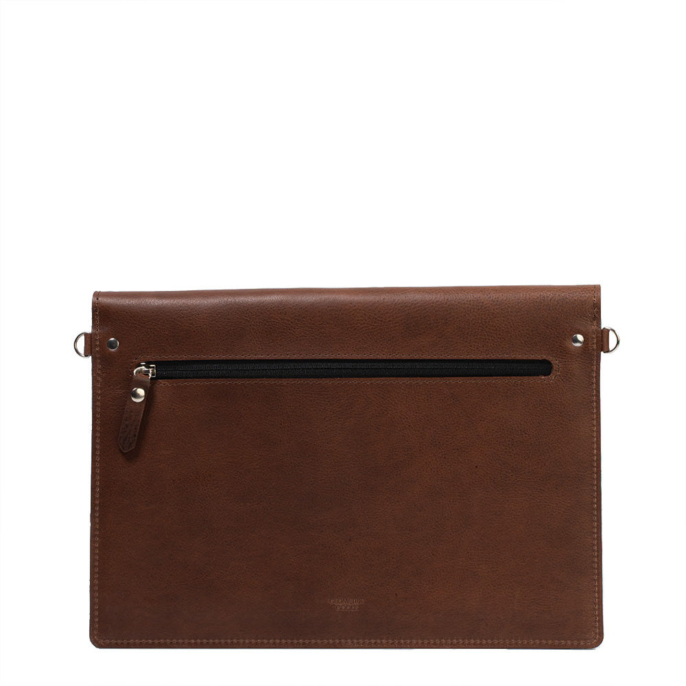 Leather Bag for MacBook with a pocket for iPad-3