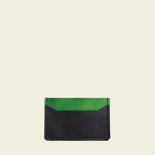 Lime green leather card holder-0