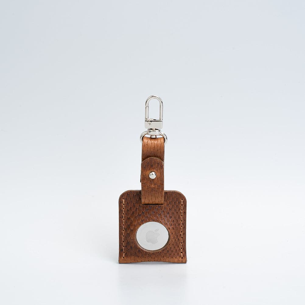 Leather AirTag bag charm with carabiner-8