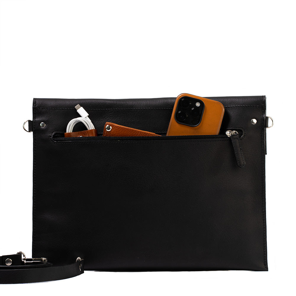 Leather Bag for MacBook with a pocket for iPad-6