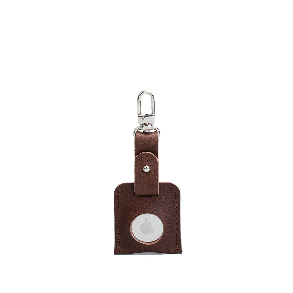 Leather AirTag bag charm with carabiner-0