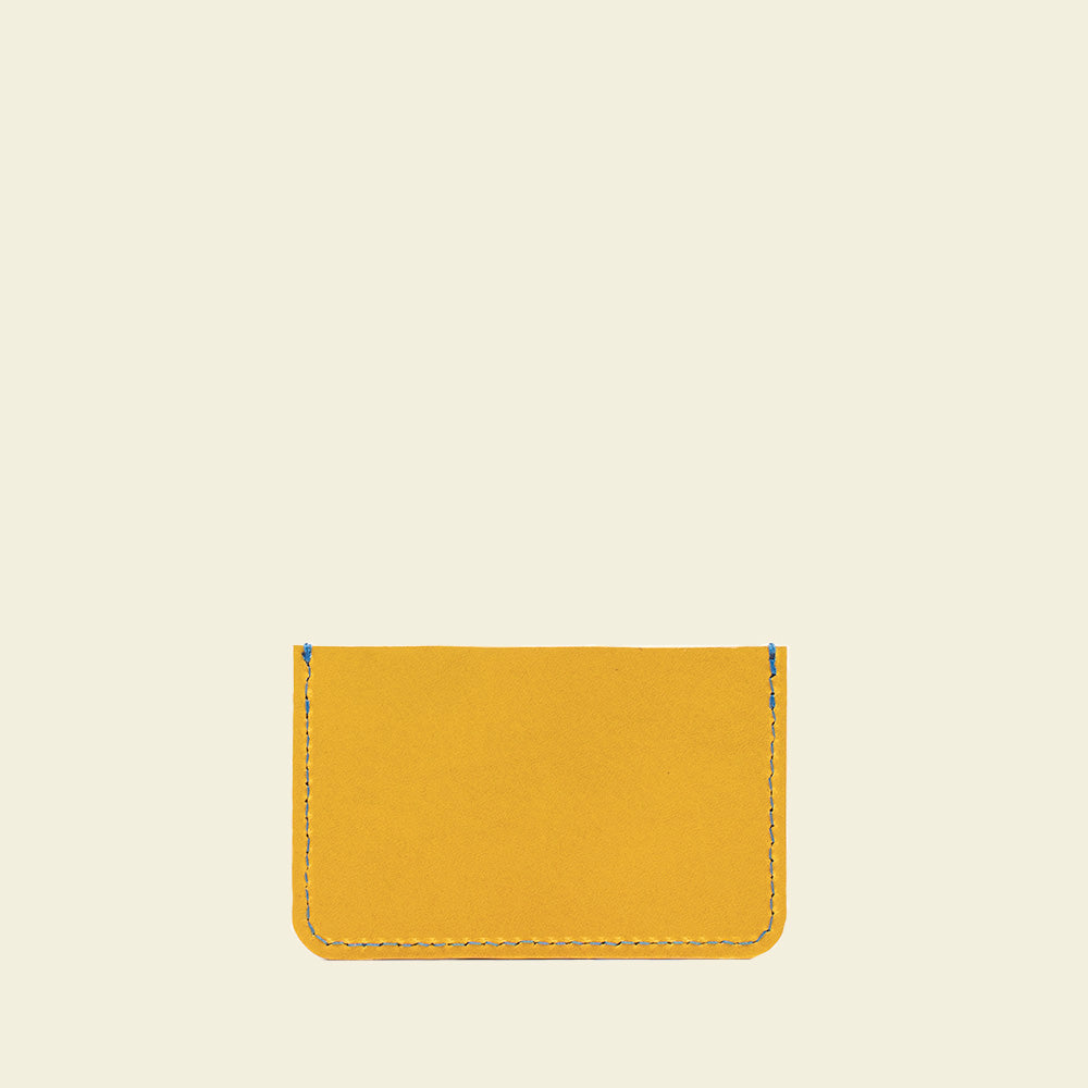 Yellow and blue leather card holder-1