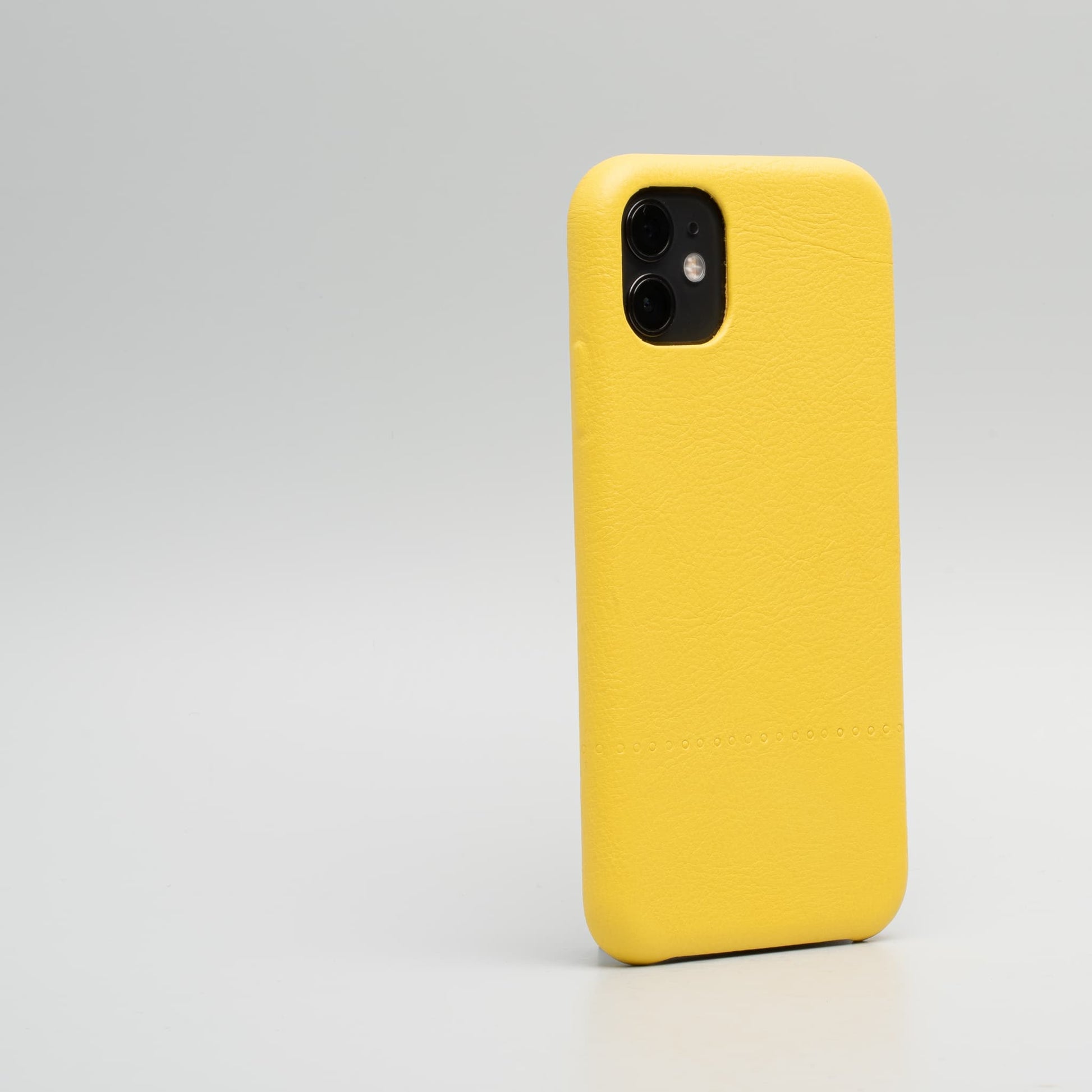 iPhone 11 Yellow leather case - Drops-1